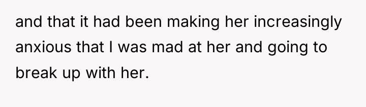 and that it had been making her increasingly anxious that...