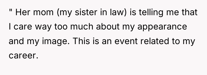 " Her mom (my sister in law) is telling me...