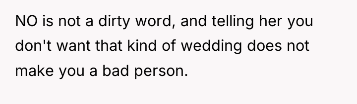 NO is not a dirty word, and telling her you...