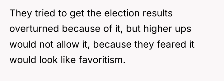 They tried to get the election results overturned because of...