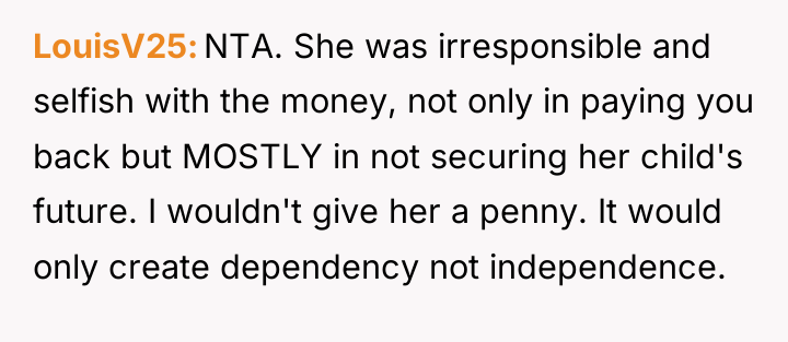 LouisV25 NTA. She was irresponsible and selfish with the money,...