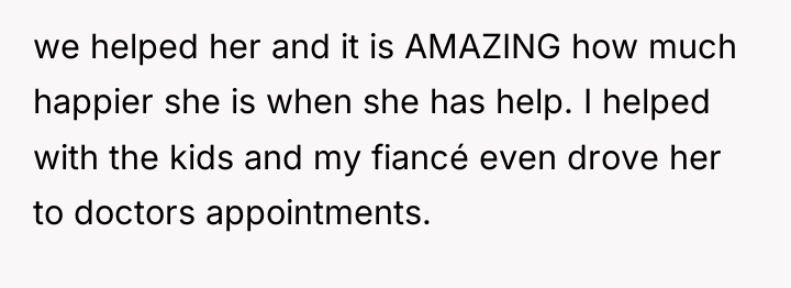 we helped her and it is AMAZING how much happier...
