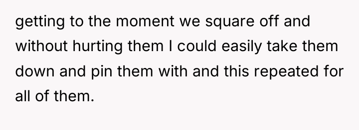 getting to the moment we square off and without hurting...