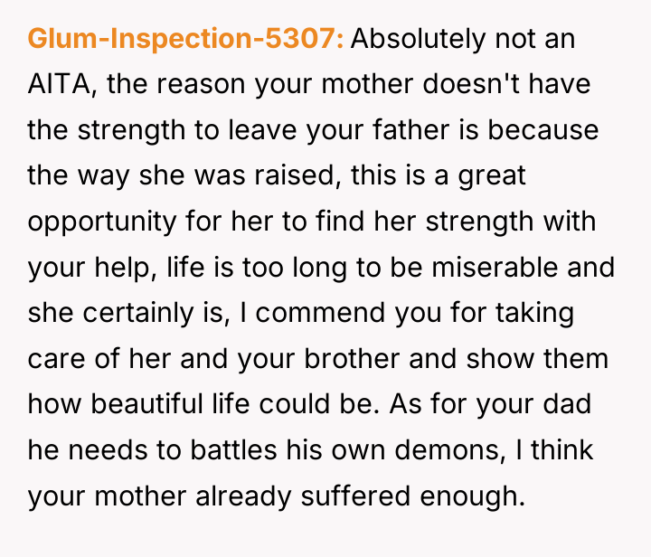 Glum-Inspection-5307 Absolutely not an AITA, the reason your mother doesn't...