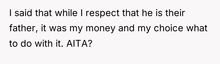 I said that while I respect that he is their...