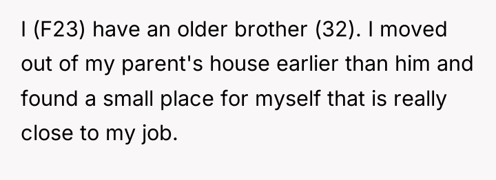 I (F23) have an older brother (32). I moved out...