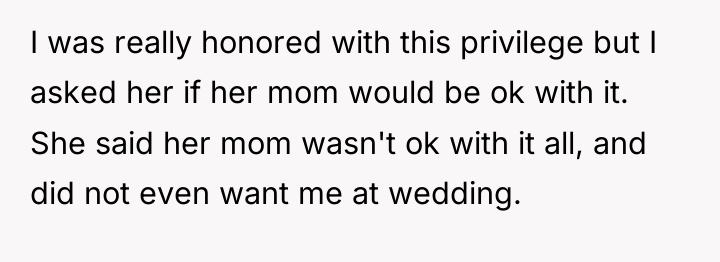 I was really honored with this privilege but I asked...