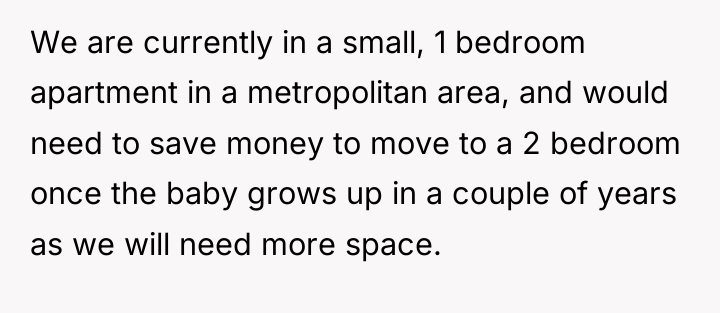 We are currently in a small, 1 bedroom apartment in...