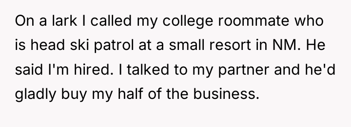 On a lark I called my college roommate who is...