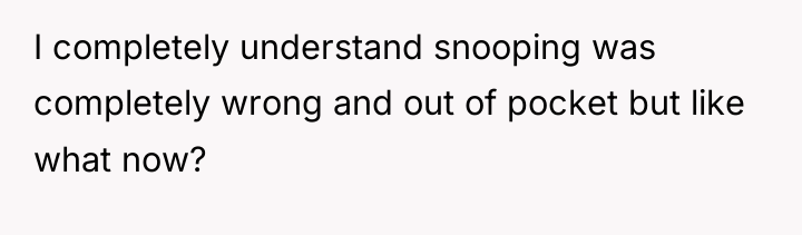 I completely understand snooping was completely wrong and out of...