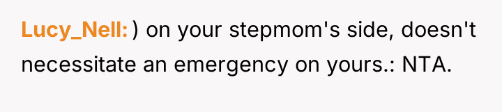 Lucy_Nell ) on your stepmom's side, doesn't necessitate an emergency...