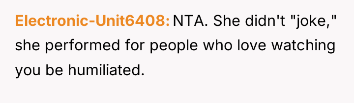 Electronic-Unit6408 NTA. She didn't "joke," she performed for people who...