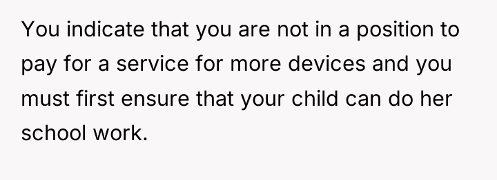 You indicate that you are not in a position to...