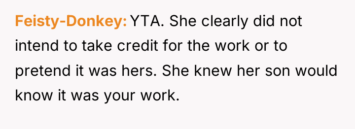 Feisty-Donkey YTA. She clearly did not intend to take credit...