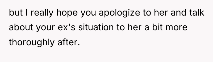 but I really hope you apologize to her and talk...