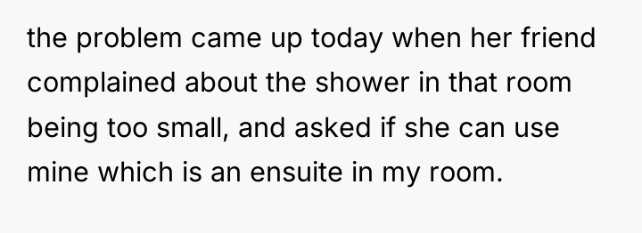 the problem came up today when her friend complained about...