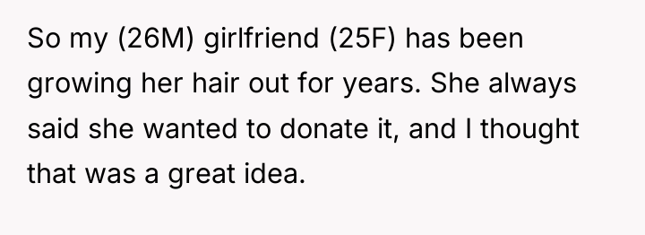 So my (26M) girlfriend (25F) has been growing her hair...