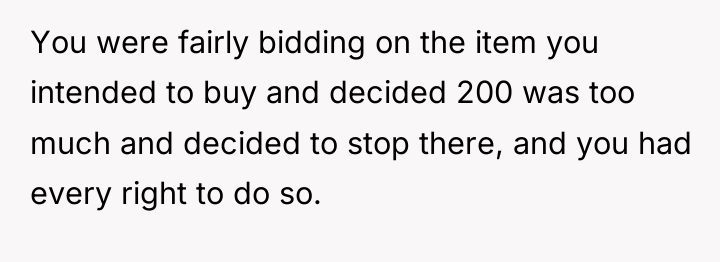 You were fairly bidding on the item you intended to...