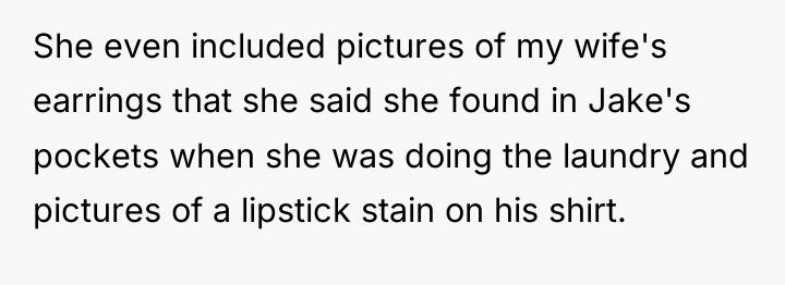 She even included pictures of my wife's earrings that she...