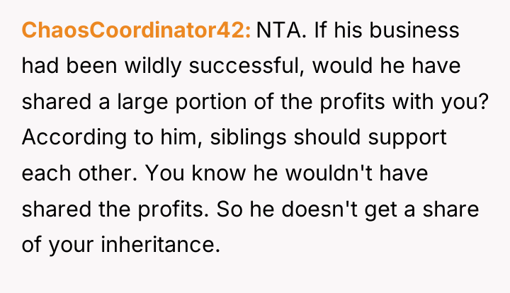 ChaosCoordinator42 NTA. If his business had been wildly successful, would...