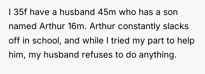 I 35f have a husband 45m who has a son...