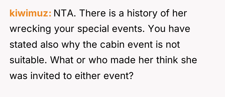 kiwimuz NTA. There is a history of her wrecking your...