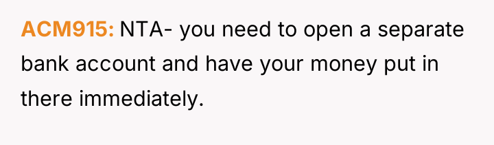 ACM915 NTA- you need to open a separate bank account...