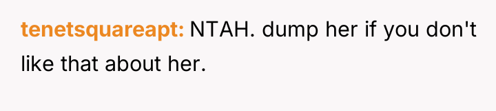 tenetsquareapt NTAH. dump her if you don't like that about...