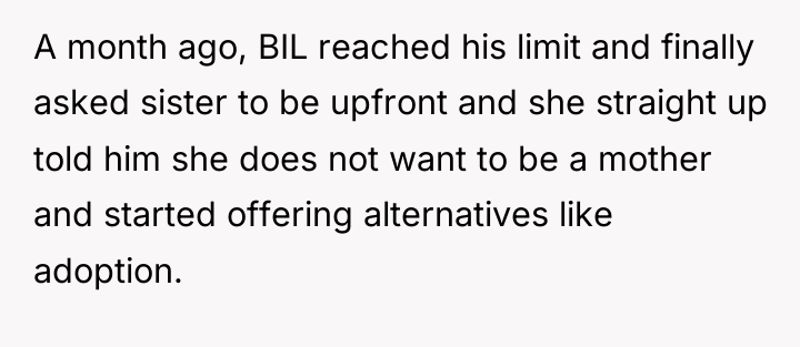 A month ago, BIL reached his limit and finally asked...