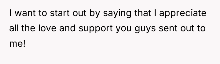 I want to start out by saying that I appreciate...