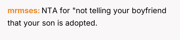 mrmses NTA for "not telling your boyfriend that your son...