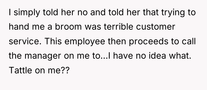 I simply told her no and told her that trying...