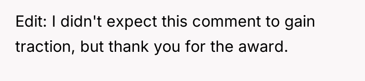 Edit: I didn't expect this comment to gain traction, but...