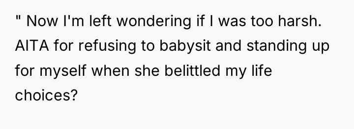" Now I'm left wondering if I was too harsh....