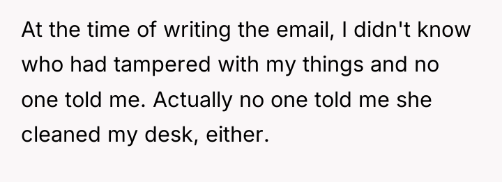 At the time of writing the email, I didn't know...