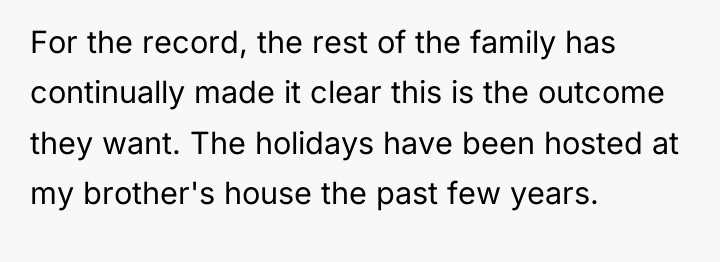 For the record, the rest of the family has continually...