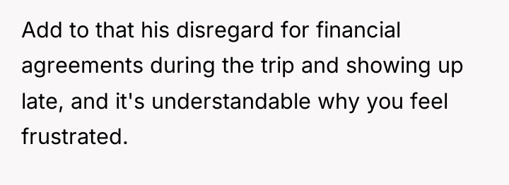 Add to that his disregard for financial agreements during the...