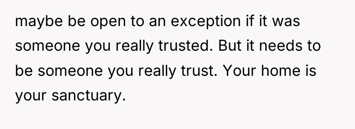 maybe be open to an exception if it was someone...