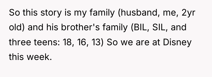 So this story is my family (husband, me, 2yr old)...