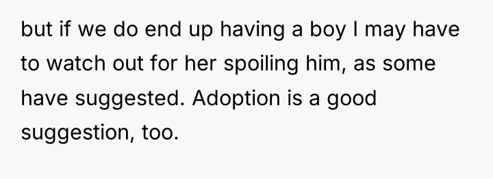 but if we do end up having a boy I...
