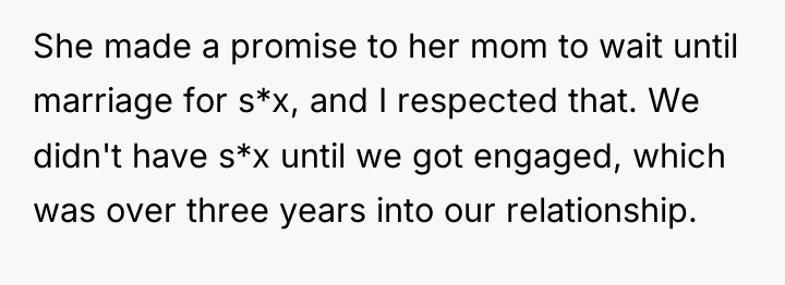 She made a promise to her mom to wait until...