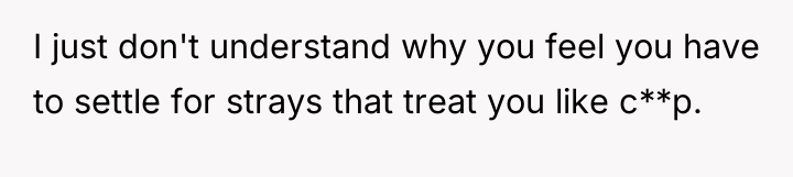 I just don't understand why you feel you have to...