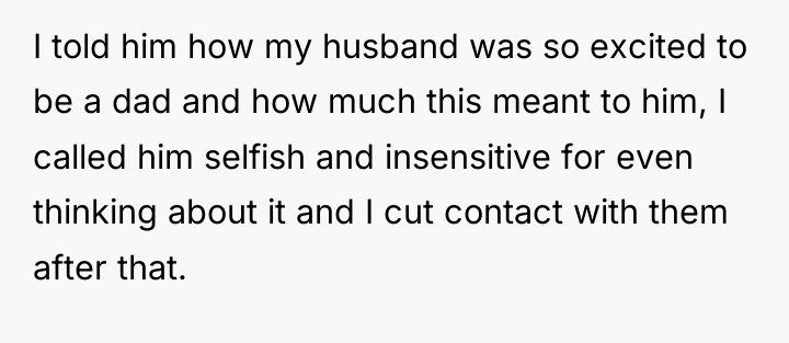 I told him how my husband was so excited to...