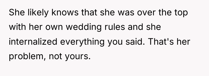 She likely knows that she was over the top with...