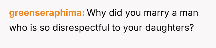 greenseraphima Why did you marry a man who is so...