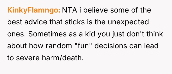 KinkyFlamngo NTA i believe some of the best advice that...