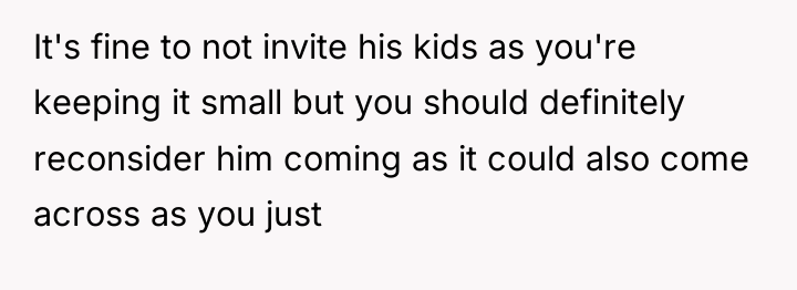 It's fine to not invite his kids as you're keeping...
