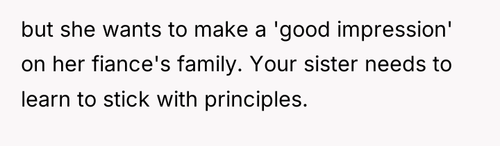 but she wants to make a 'good impression' on her...
