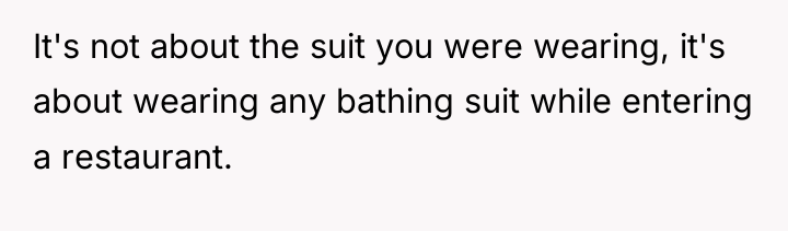 It's not about the suit you were wearing, it's about...