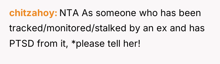 chitzahoy NTA As someone who has been tracked/monitored/stalked by an...